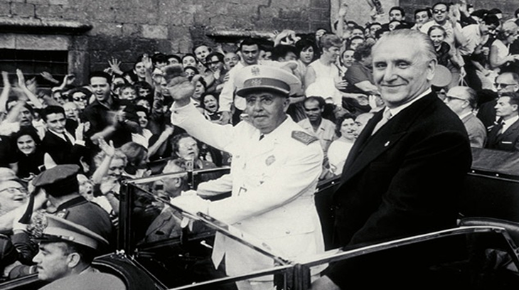 Jose Maria de Porcioles junto al Generalísimo Franco