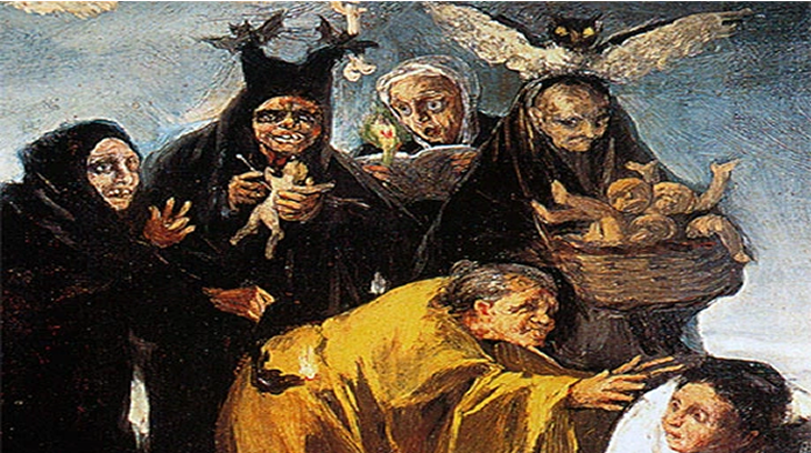 Francisco de Goya “Las Brujas”. Detalle del cuadro del Museo Lázaro Galdiano